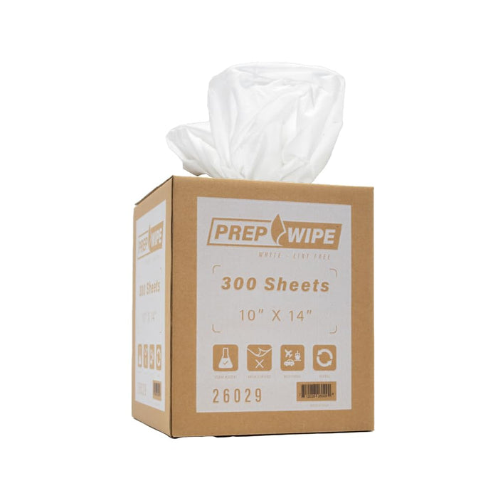 Prep Wipe white Lint Free Cleaning Towels Pack of 300 Sheets, 10" x 14" - Multi-purpose, Reusable, Perforated, Industrial Grade Perforated Sheets (White, Pack of 4)