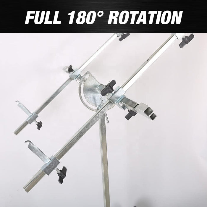 LAUCO Rotating Panel Repair Paint Stand (4571) – Adjustable 180° Swivel Automotive Panel Stand with Wheels for Doors, Bumpers, Wings, and Body Panels – Heavy Duty Repair and Paint Rack HM-ESCR-061N