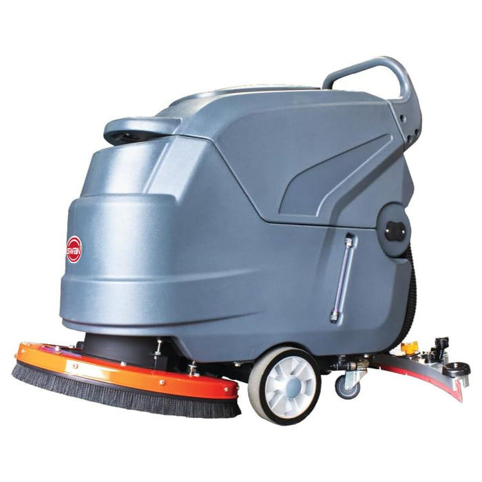 SWAN Commercial Floor Scrubber Machine - 22" Cleaning Width, 14.5 Gal Sewage Tank, Dual Brushes, Lead Acid Battery Powered, High Efficiency for Large Areas