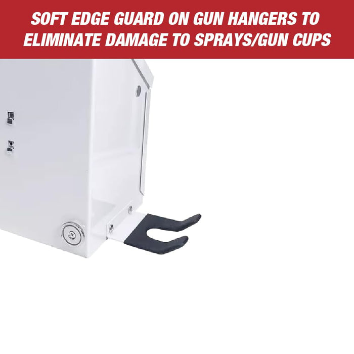 Magnetic Spray Booth Box White- Double Compartment Cabinet with Double Spray Paint Gun Holder, Spray Gun Holder, Spray Paint Storage Box Cabinet for the Interior of Spray Booth, Spray Gun Box 1681
