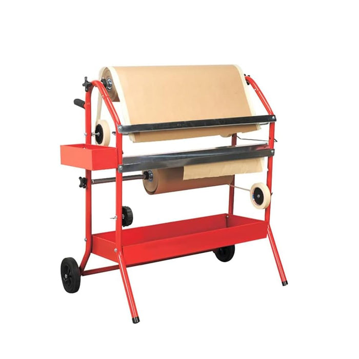 LAUCO Mobile 18" Multi-Roll Masking Paper Machine with Storage Trays, Masking Paper Machine, Automotive Masking Machine, Auto Body Masking Machine, Machine Shop Supply B6-65UB-ZAXY