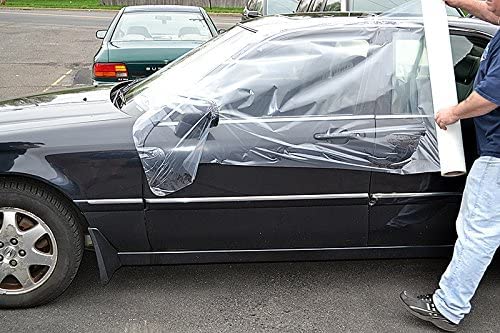 MAXIFILM Crash Wrap, 36 inch x 100 feet, Clear Collision Wrap for Damaged Vehicles & Car Windows, Removes Cleanly, Attaches Securely, Removes Cleanly (1885)