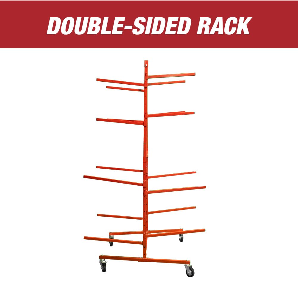 LAUCO Floor Mobile Bumper Storage Rack - Double Sided Bumper Storage Rack for Automobile Parts - Maximize Efficiency with Double-Sided Automobile Parts Storage