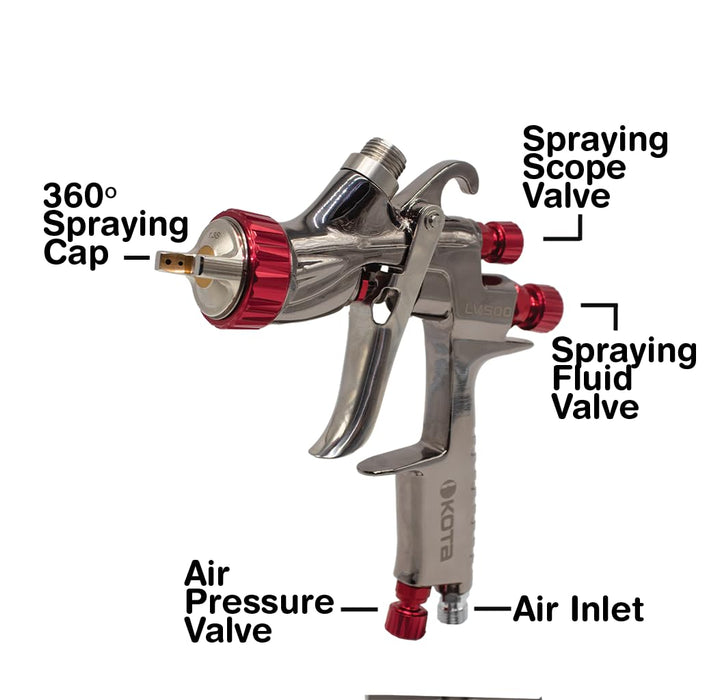KOTA LVLP Spray Gun Paint 1.3 mm Nozzle with Aluminum Cup (1.4 mm) KLP-41918