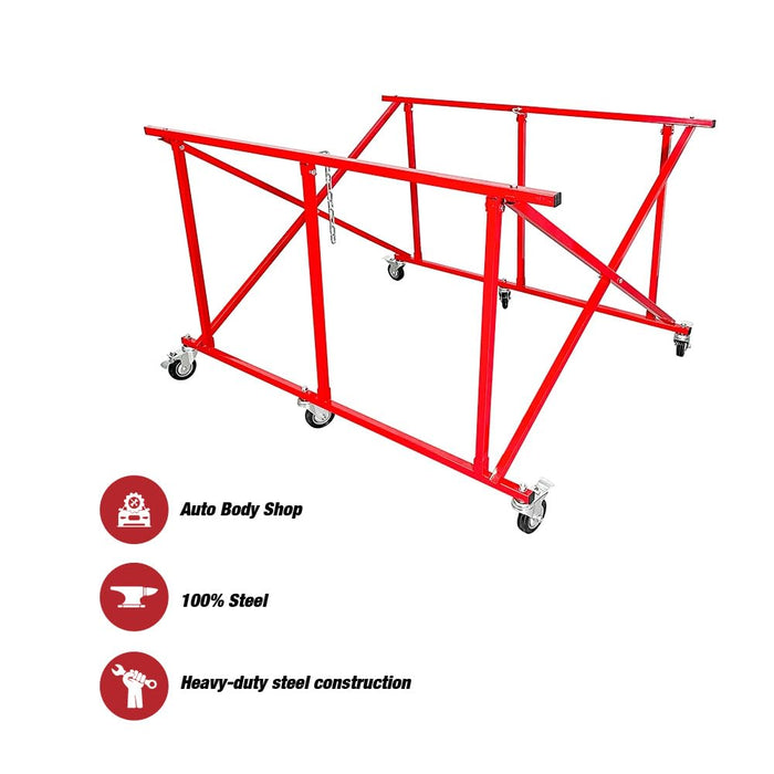 Folding Pick Up Bed Dolly - Easily Fold Large Auto Body Truck Bed Cart that Holds up to 800 lbs, Pickup Truck Bed Dolly, Pick Up Bed Stand