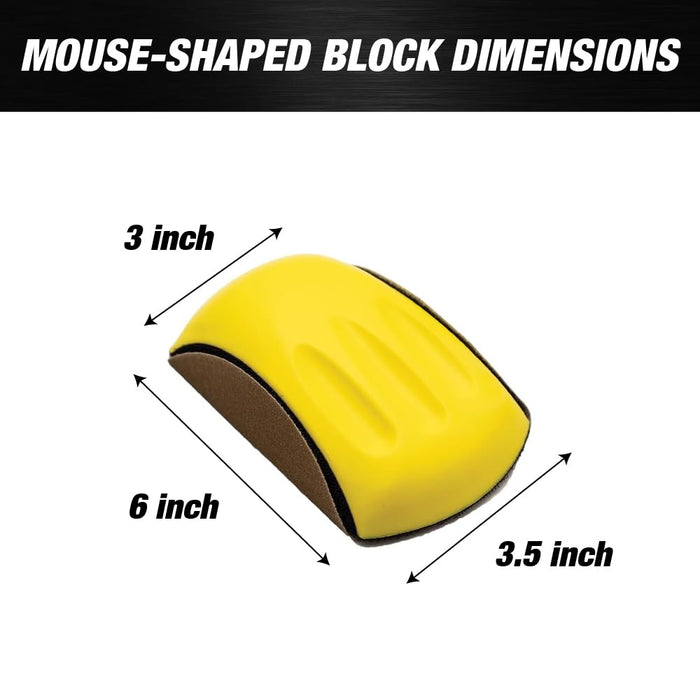 Hook and Loop Block KIT 6 Inch Round & Mouse Hand Sanding, Interface Pads Ideal for Woodworking, Furniture Restoration, Home and Automotive Body, Hook Backing Plate for Sanders or Polishers, 5 PCS