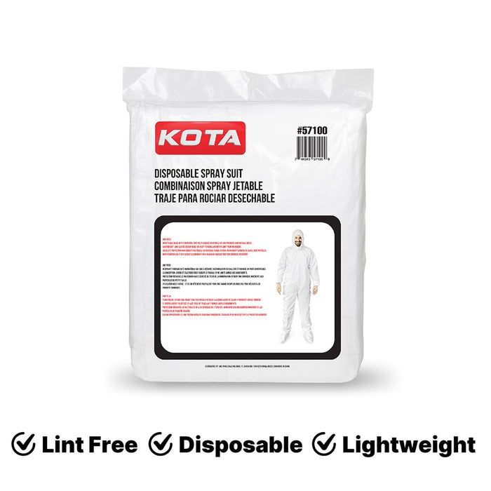 LAUCO KOTA Disposable Protective Coverall Suit with Hood, with Hood, Elastic Waist and Wrist for Spray Painting (5, X-Large)