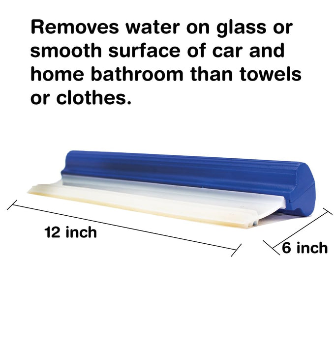 Silicone Water Blade Squeegee 12-Inch | Super Flexible Triple-Edge T-Bar Blade for Spot-Free Car Drying, Window Washing, and Home Use 9027