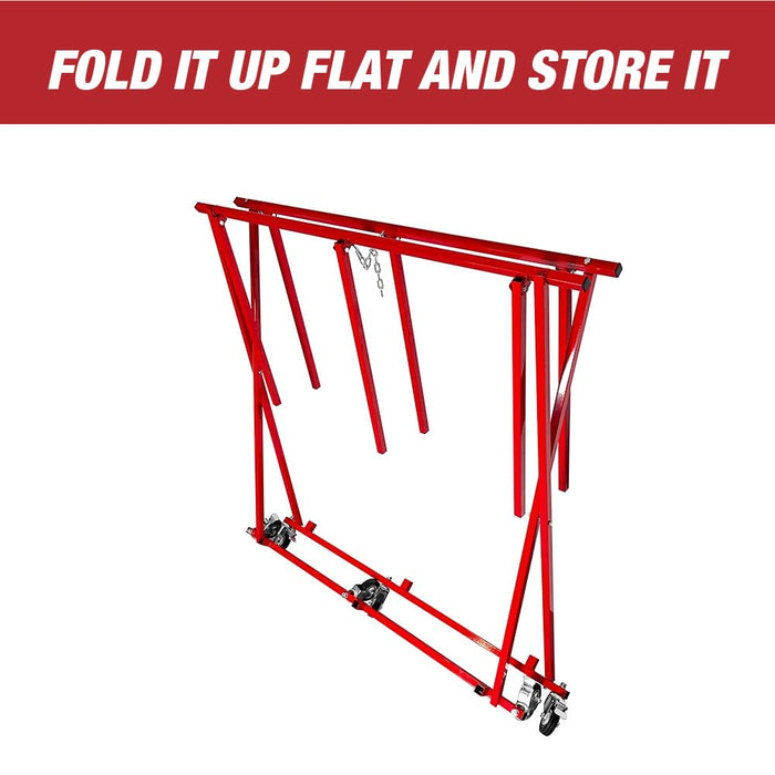 Folding Pick Up Bed Dolly - Easily Fold Large Auto Body Truck Bed Cart that Holds up to 800 lbs, Pickup Truck Bed Dolly, Pick Up Bed Stand