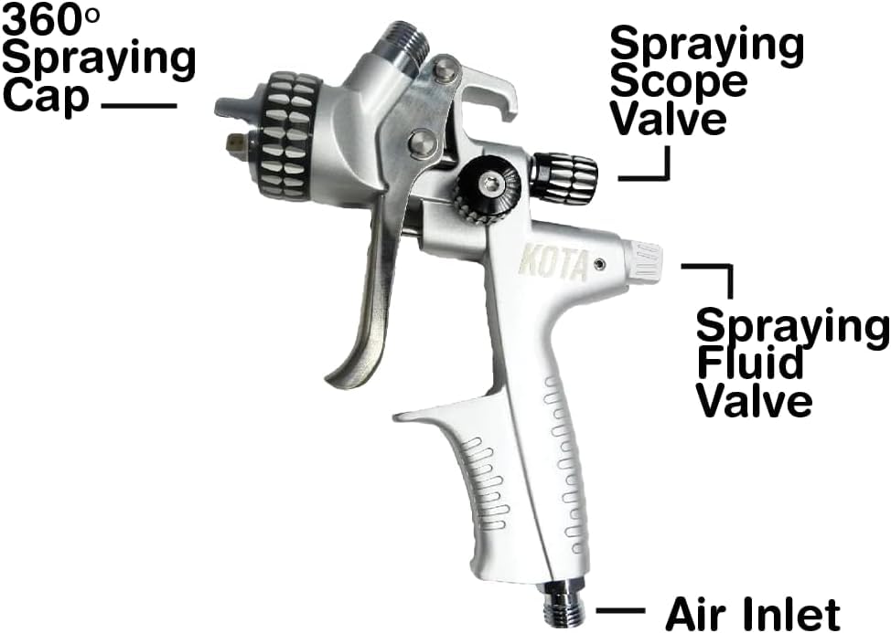 KOTA MP Spray Gun Nozzle – Medium Pressure Gravity Feed Paint Gun for Automotive, Carpentry, Industrial, and Decorative Painting (1.8 mm) 75916