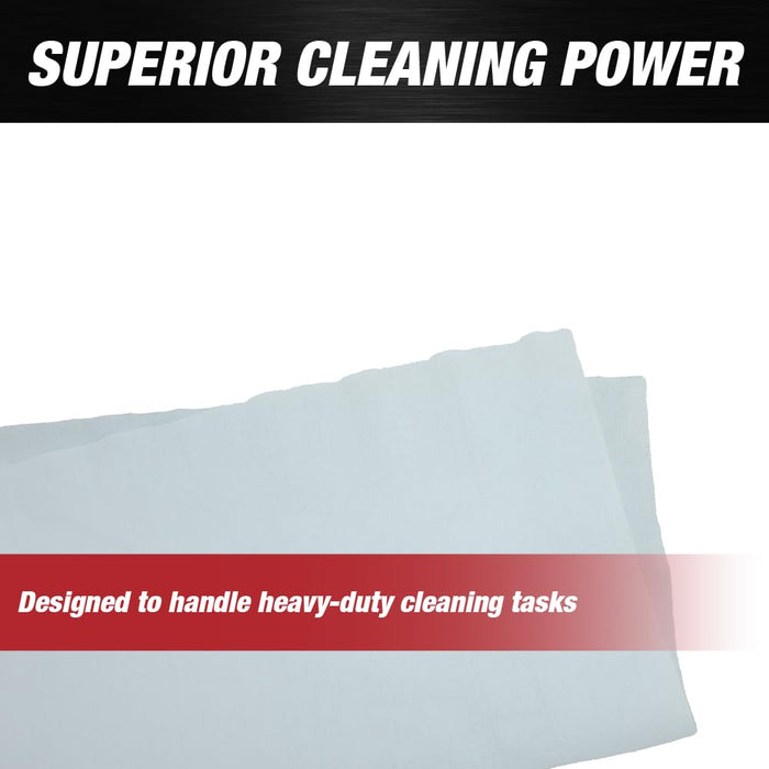 LAUCO Prep-Wipe Industrial Wipes Jumbo Roll, Heavy Duty Blue Cleaning Towels (500 Sheets/Roll, 1 Roll/Case, 10” x 15” each sheet) 50748