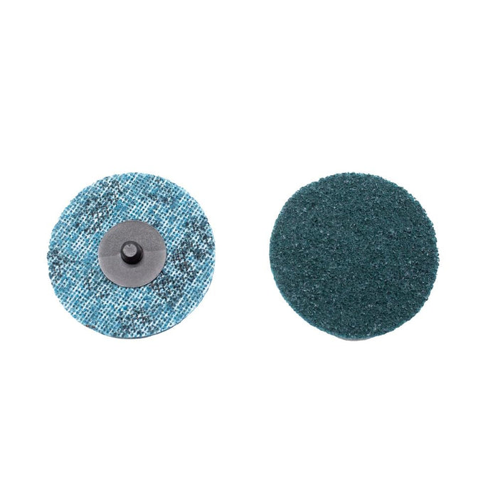 Lauco 3" Diameter Quick Change Nylon Surface Conditioning Discs - Blue Fine Sanding Grit (Box of 25) - Sanding Polishing Paint Removal with Male R-Type Backing, Quick Change Roll Lock Connection