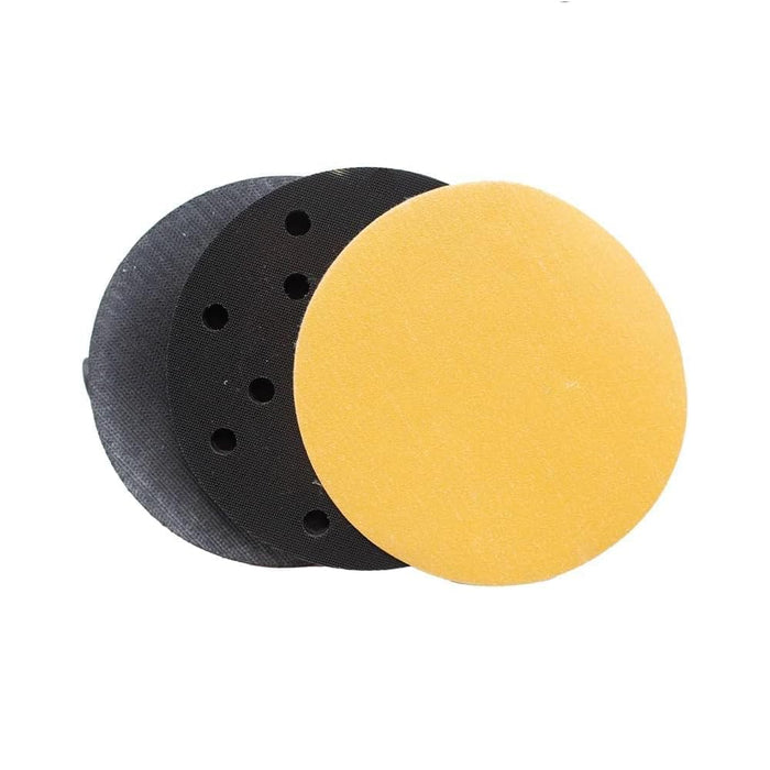 LAUCO 6-Inch Soft Interface Pad – 15-Hole Hook & Loop Foam Cushion Buffer Pad for Dual Action & Random Orbital Sanders – Vibration Reduction, Edge Control & Contour Sanding (Black) 09063