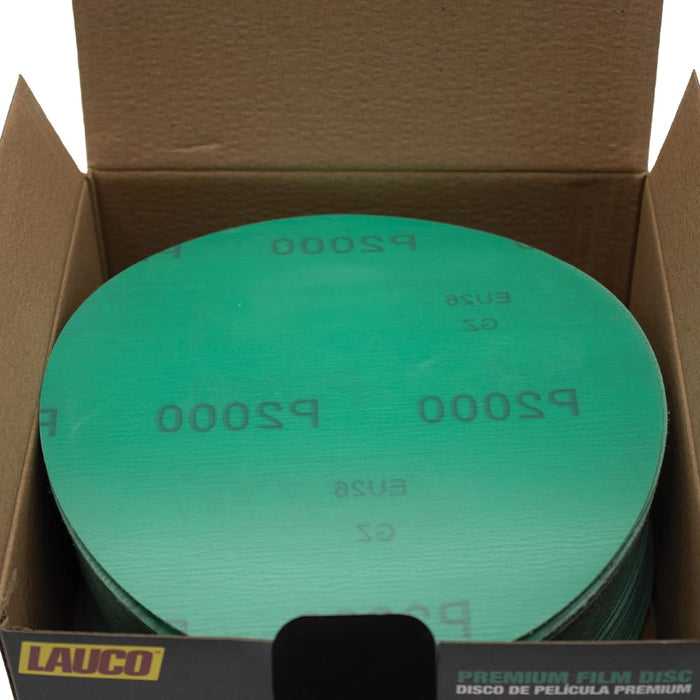 Premium 6" Hook and Loop Sanding Discs (Box of 50) - Hook and Loop Backing Discs for DA Orbital Sanders - Automotive Sanding Wood Furniture Finishing (GRIT-2000)