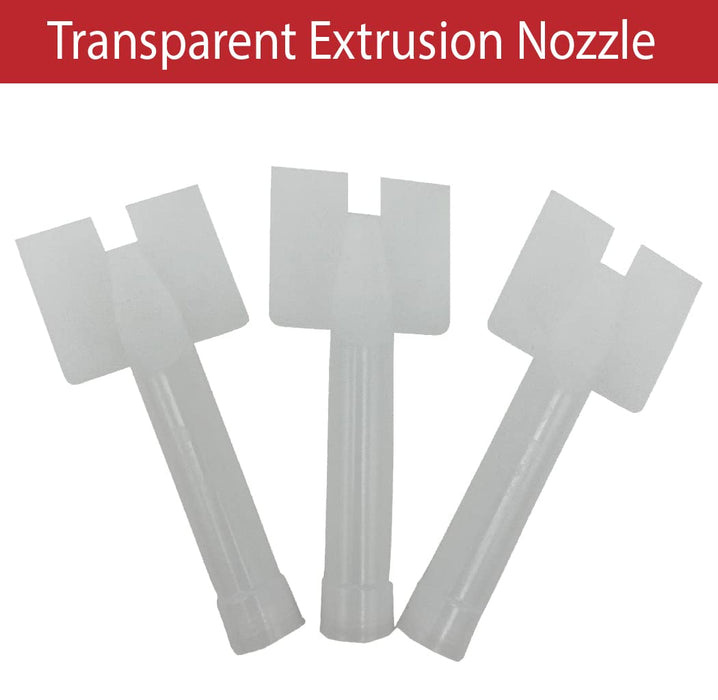 LAUCO 1K Plastic Transparent Extrusion Nozzle – Pack of 10 – Precision Dispensing for Adhesives, Sealants & 1K Materials CGN3554