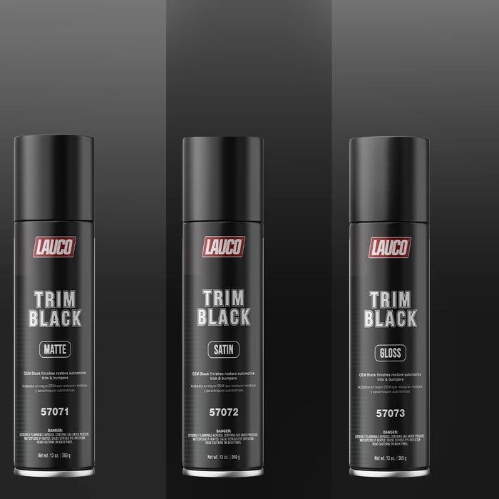 LAUCO Trim Black Automotive Spray Paint – 13 oz Aerosol Can – Gloss, Satin & Matte Finishes – High Adhesion, OEM Factory Look, Durable for Plastic, Metal & Trim 57072