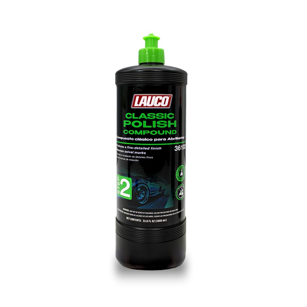 LAUCO Step 2 Fine Polish Compound – 32oz, Professional Swirl Mark & Scratch Remover for Automotive Paint, Silicone-Free, Clear Coat Safe Polishing Compound for High-Gloss Finish, Body Shop