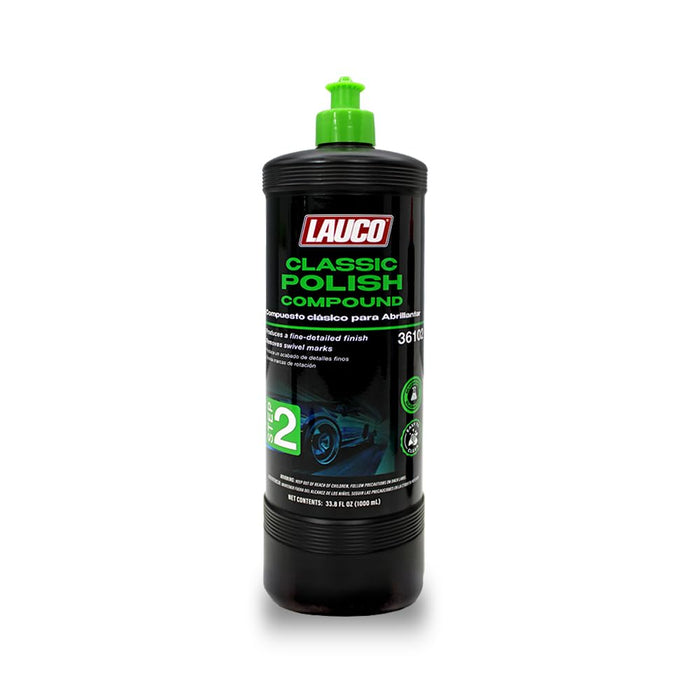 LAUCO Step 2 Fine Polish Compound – 32oz, Professional Swirl Mark & Scratch Remover for Automotive Paint, Silicone-Free, Clear Coat Safe Polishing Compound for High-Gloss Finish, Body Shop