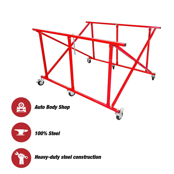 Folding Pick Up Bed Dolly - Easily Fold Large Auto Body Bed Cart that Holds up to 800 lbs, Pickup Dolly, Truck Bed Lifter, Automotive Body Cart, Pick Up Bed Stand, Truck Lift 01682