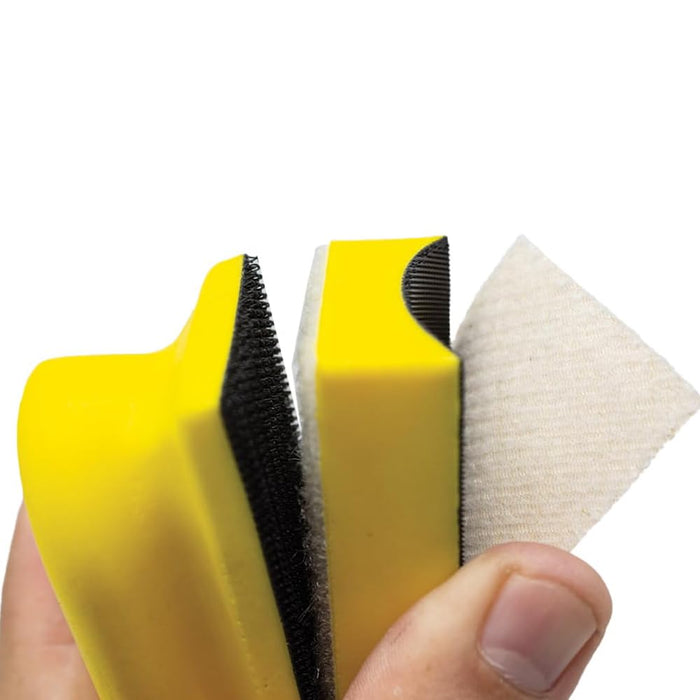 16pcs Hand Sanding Block Set - Hook and Loop Interchangeable Assorted Shapes HSBK18445