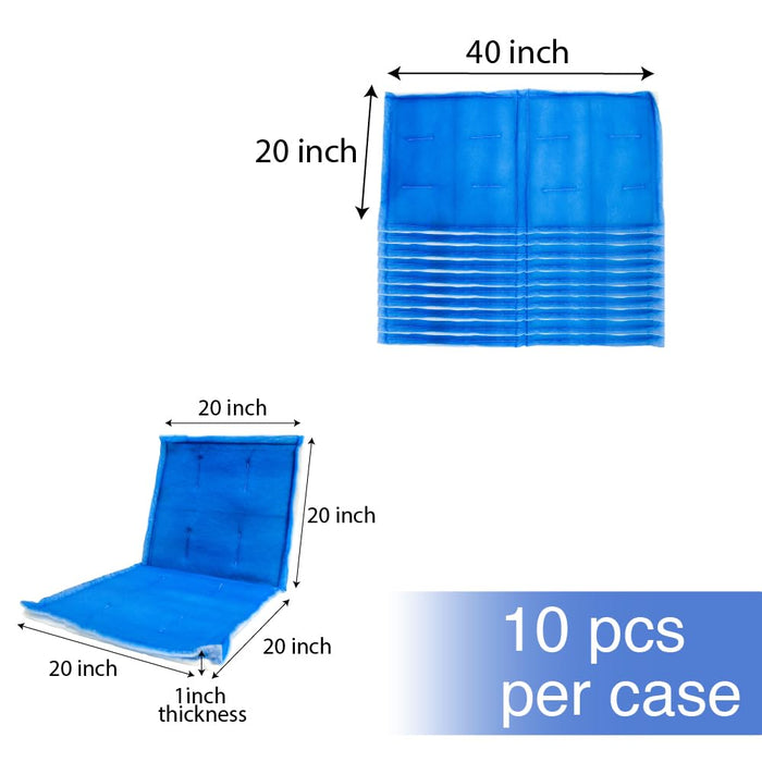 Paint Booth BI Fold 20" x 40" x 1" Tacky Intake Filter Pad for Cross Draft Style Paint Booths (Internal Wire) - 10 Filter per Box (Value of 20 Filters) (20" x 40")