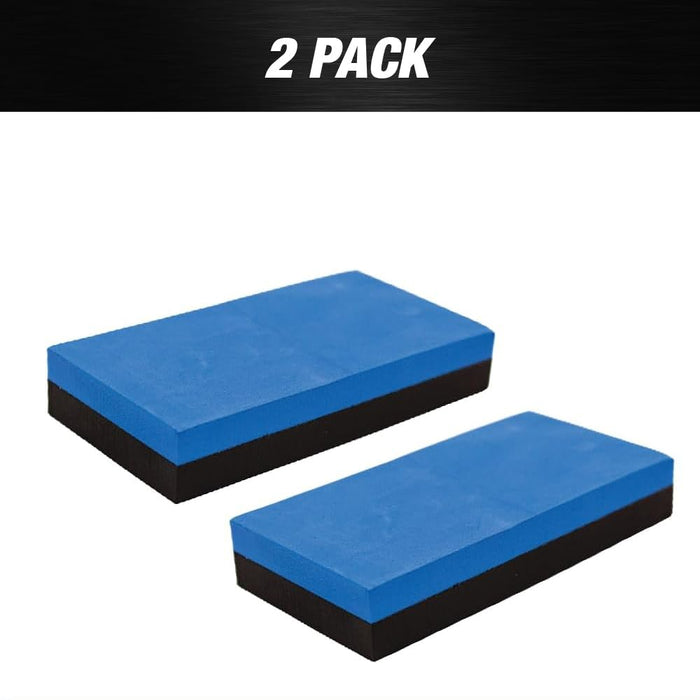 LAUCO EVA 2-Pack Double-Sided Semi Rigid Sanding Blocks Sponge for Woodworking, Furniture Finishing, Drywall Sanding, Metal Surface Prep, Paint preparation and Color Sanding 57044
