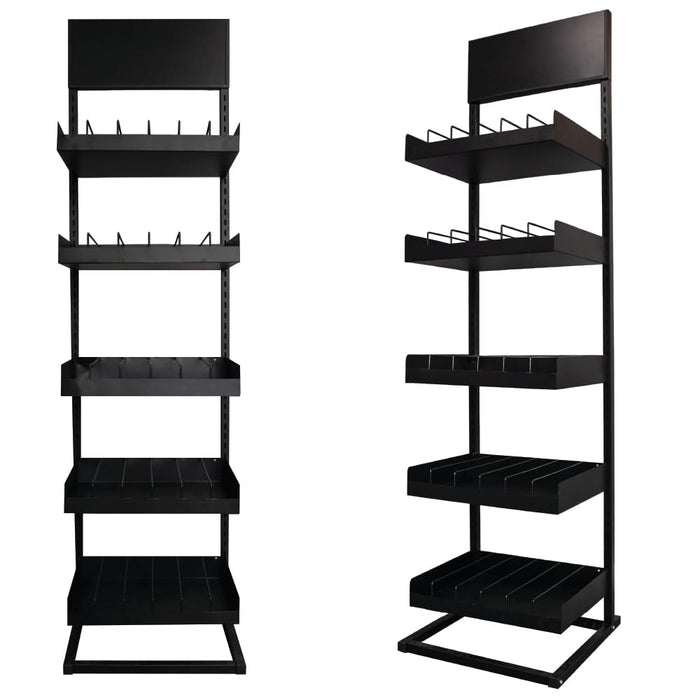 LAUCO Aerosol Rack Assortment Display - Holds up to 150 Aerosol Cans - 5 Tier Spray Paint Can Storage Rack Organizer - 68.8" H x 18.3" L x 18.3" W- 87228