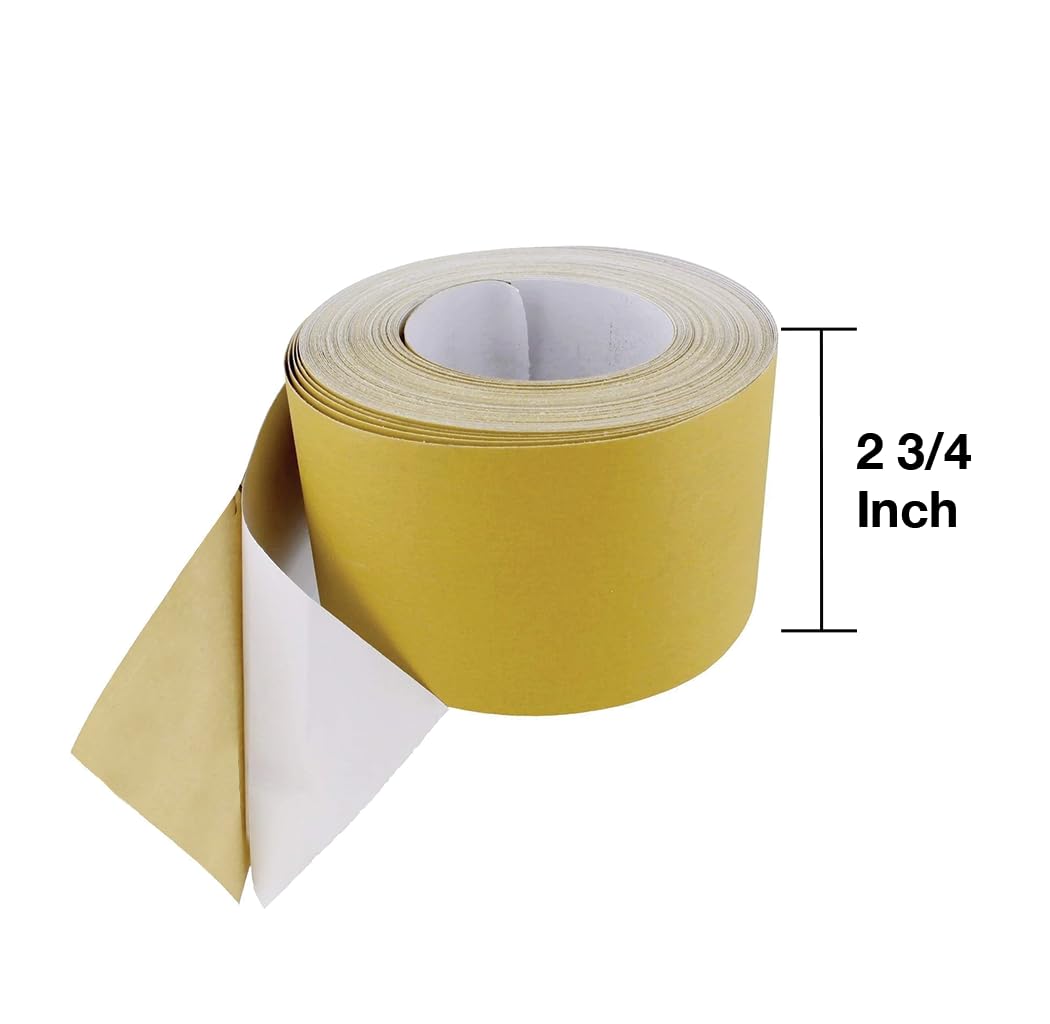 LAUCO PSA Self Adhesive Roll Each 2.75"x 25 Yard Long - Sticky Back Continuous Longboard Sandpaper for Automotive, Hand Sanding Blocks, Air File Sanders and Woodworking