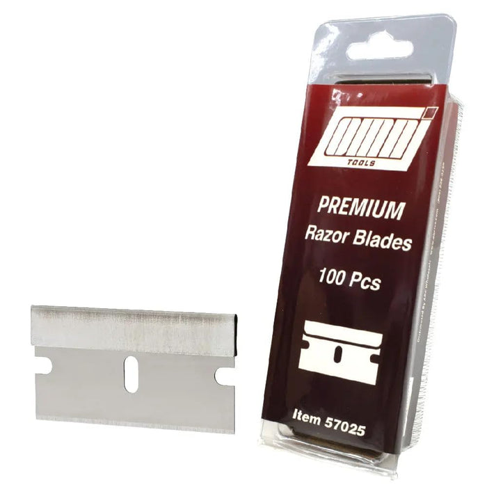 Single Edge Razor Blades (100 Pack) – Heavy Duty Scraper Blade Refills for Paint, Labels, Stickers, Decals & Adhesive Removal on Glass, Metal, and Tile 57025