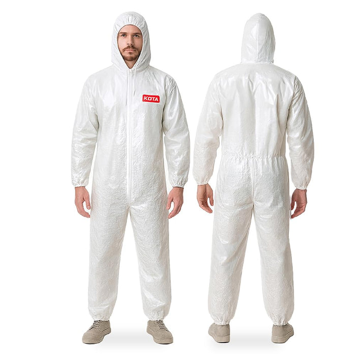 LAUCO KOTA Disposable Protective Coverall Suit with Hood, with Hood, Elastic Waist and Wrist for Spray Painting (5, X-Large)