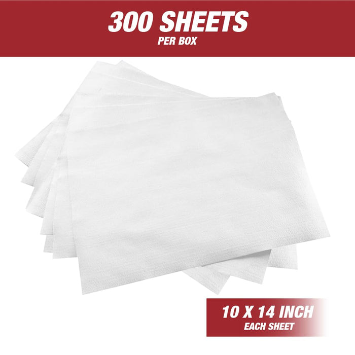 Prep Wipe white Lint Free Cleaning Towels Pack of 300 Sheets, 10" x 14" - Multi-purpose, Reusable, Perforated, Industrial Grade Perforated Sheets (White, Pack of 4)