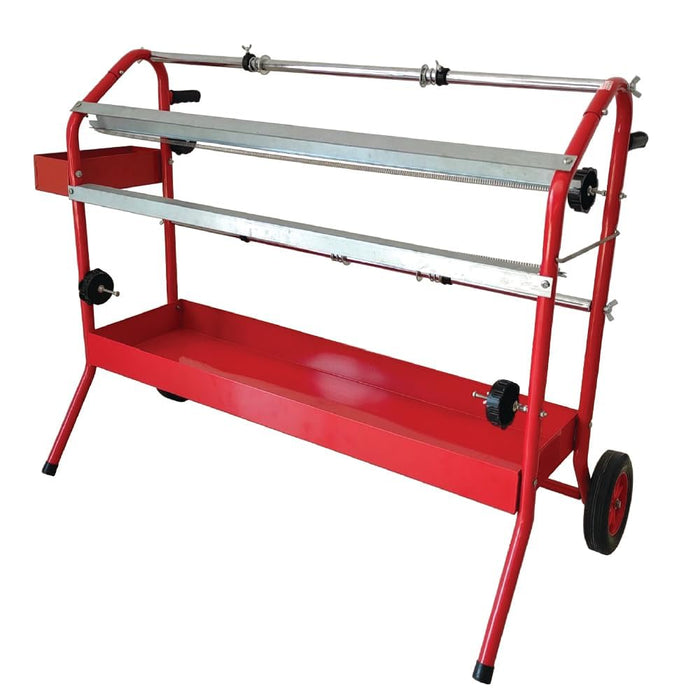 LAUCO 36" Mobile Masking Paper Machine with Storage Trays – Multi-Roll Masking Dispenser for Auto Body Paint, Car Repair & Collision Shop Prep (87277)