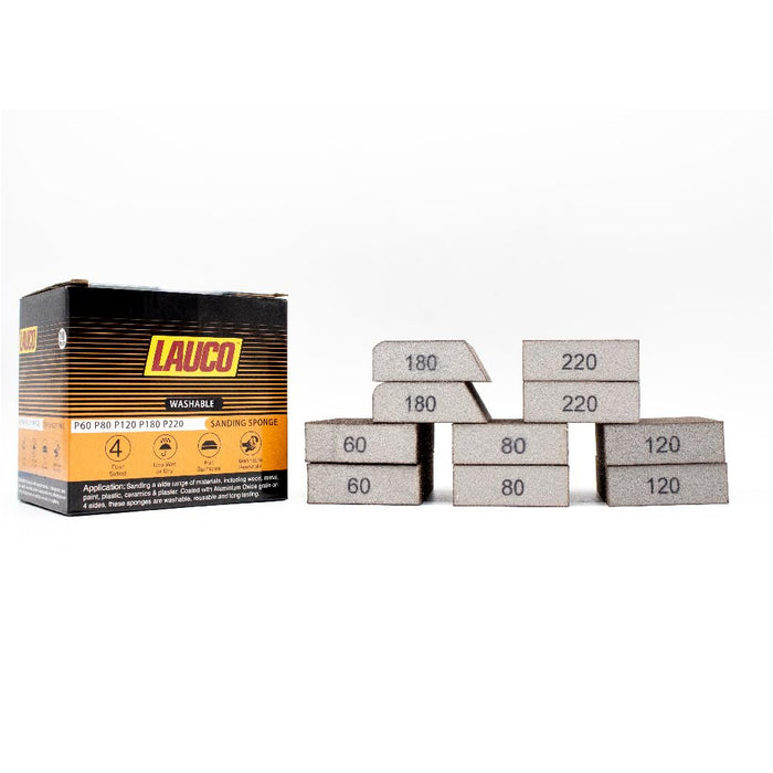 10 Pack Sanding Sponge, Washable and Reusable Sandpaper Block, Coarse/Medium/Fine/Superfine in 60/80/100/120/180/220 Grit; for Wood, Drywall, Metal, Plaster. 57026
