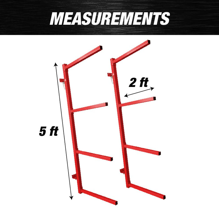 LAUCO Wall Mounting Bumper Stand, 4 Place Wall Mount Stationary, Auto Bumper Storage Rack, Efficient Storage Solution for the Body Shop, Bumper Parts Lumber Storage Rack, Body Shop Parts Rack