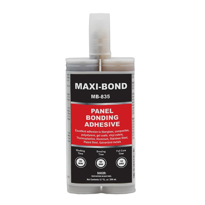 Maxi-Bond Panel Bonding Adhesive MB-835 – Two-Part Epoxy Adhesive, Non-Sag, High Strength for Metal, Fiberglass, Plastic & Composite Panels – Includes Mixing Nozzles, 200 mL (6.75 oz)