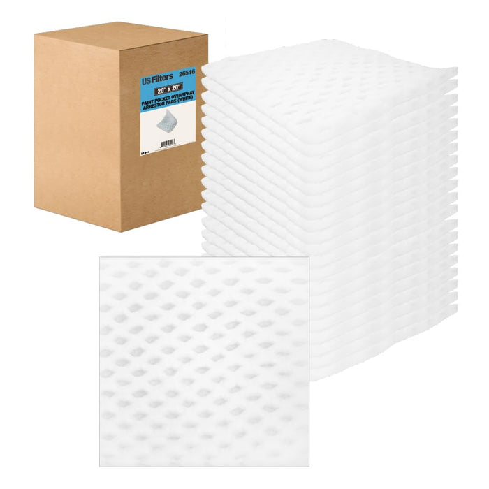 Paint Pocket Overspray Spray Booth Exhaust Filters 20 x 20 Inch (20 Pack) – High Capacity Paper Arrestor Pads for Automotive & Industrial Paint Booth Filtration 26516