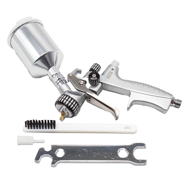 LAUCO KOTA HVLP Mini Spray Gun – 1.0 mm Nozzle, Compact Aluminum Paint Sprayer for Spot Repair, Automotive Refinishing, Carpentry, and Decorative Painting 41919