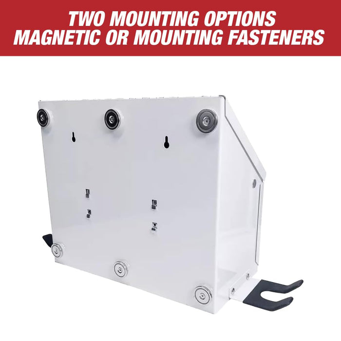 Magnetic Spray Booth Box White- Double Compartment Cabinet with Double Spray Paint Gun Holder, Spray Gun Holder, Spray Paint Storage Box Cabinet for the Interior of Spray Booth, Spray Gun Box 1681