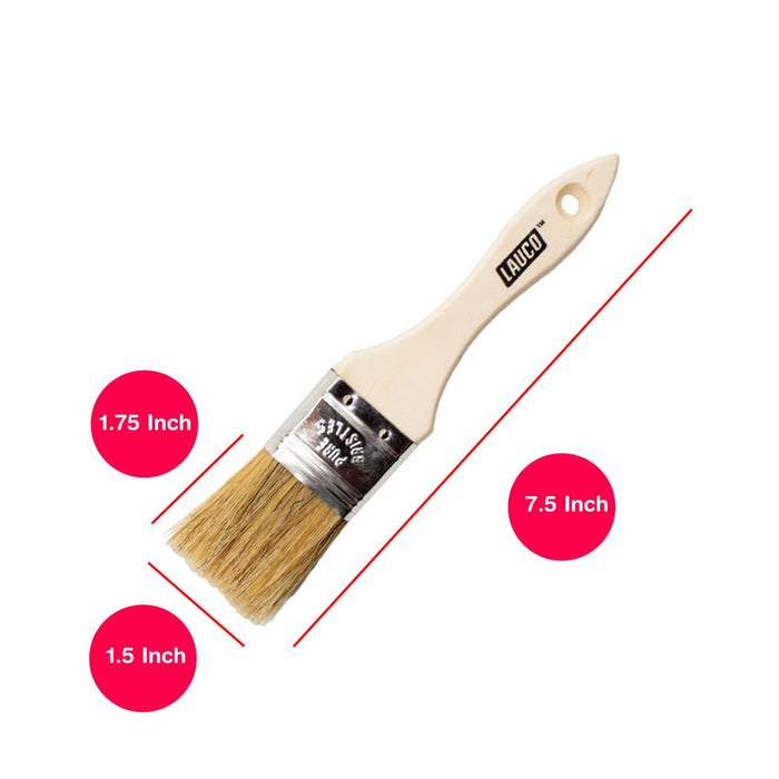 LAUCO Chip Paint Brushes - Chip Brushes for Paints, Stains, Varnishes, Glues, & Gesso - Home Improvement - Interior & Exterior Use Light Brown (36, 1.5 inch) 57015