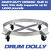 55-Gallon Drum and Garbage Can Dolly – Heavy-Duty Metal Dolly with Cross Braces and Caster Wheels – 1,000-Pound Capacity (Silver) - National Supply Company