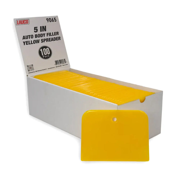 5" Reusable Plastic Spreader  - Auto Body Filler Yellow Spreaders (Pack of 100) - 9065 National Supply Company