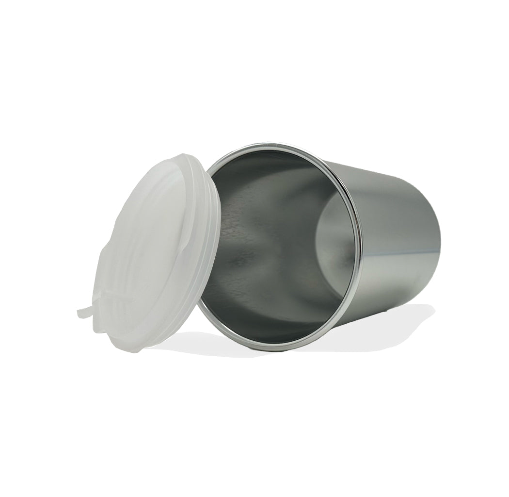 Aluminum Spray Gun Cup with Snug Fitting Press Fit Lid, Size 1000CC/33.8 FL OZ, Gravity Feed Paint Pot