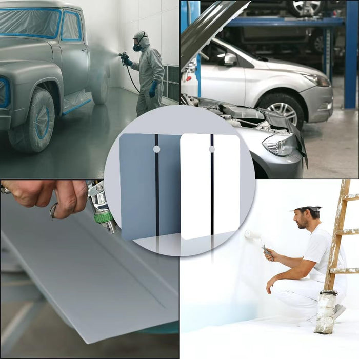 LAUCO Metal Spray Out Cards – White & Medium Grey Automotive Color Matching Test Panels – 4" x 6" Spray Out Sample Cards – (50 Pack)