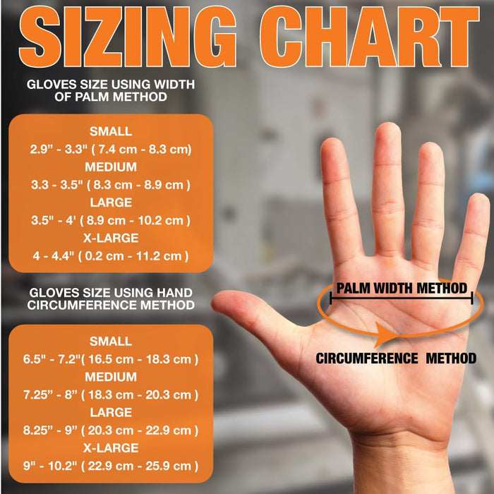 LAUCO Heavy Duty 8-Mil Industrial Orange Nitrile Gloves with Raised Diamond Texture, X-Large, Latex Free, Powder Free, Pack of 400 (4 Boxes) 87286