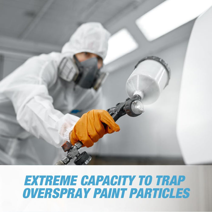 Paint Spray Booth Exhaust Filter Pad 20" x 25" x 2", 18 Gram Fiberglass Paint Arrestors - Captures Traps Overspray Paint Particles in Auto Car Autobody Refinish Booths (50 Pack) 87240