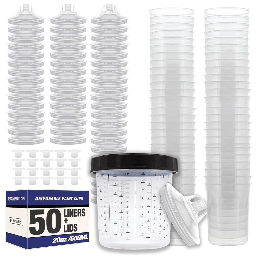 Disposable Paint Spray Gun Cups Liners and Lid System, 50 pack — National  Supply Co