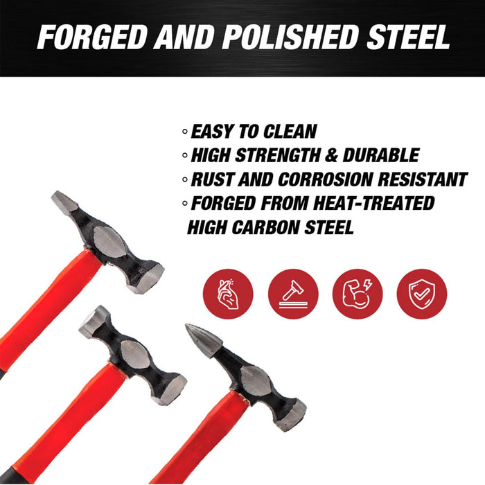LAUCO Auto Body Repair Tool Hammer Dolly Set 7 Pieces, Car Body Repair Tool Kit with Carrying Case, Carbon Steel Dolly and Hammer Dent Body Fender Tool Set