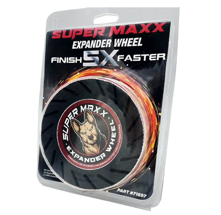 LAUCO Super Maxx Expander Wheel Expander Wheel Kit Compatible with Angle Grinder 4.5in, 5X Faster Grinding, Kit Includes 1 GRIT 80 Sanding Belt