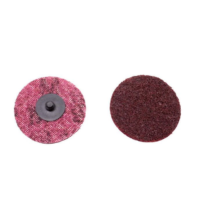 Lauco 3" Diameter Quick Change Nylon Surface Conditioning Discs - Red Middle Sanding Grit (Box of 25) - Sanding Polishing Paint Removal with Male R-Type Backing, Quick Change Roll Lock Connection