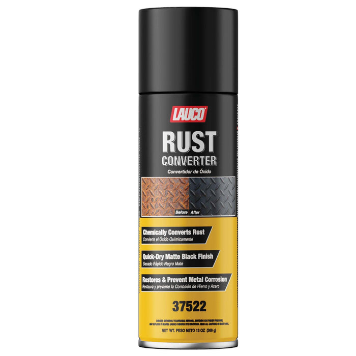LAUCO Rust Converter Spray 13oz Pack of 1, Fast Dry Rust Remover & Converter, Converts Rust to Protective Black Coating, Anti-Corrosion Metal Treatment for Automotive, Tools & Steel Surfaces (1) 37522